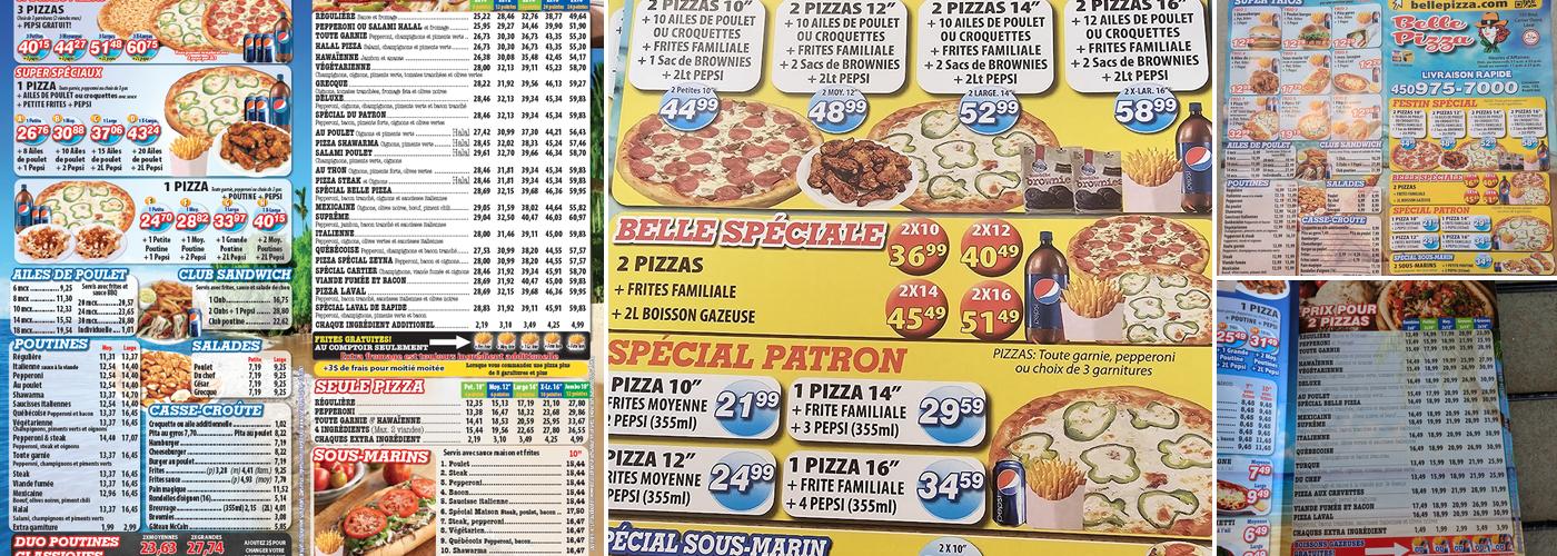Belle Pizza - Cartier Menu