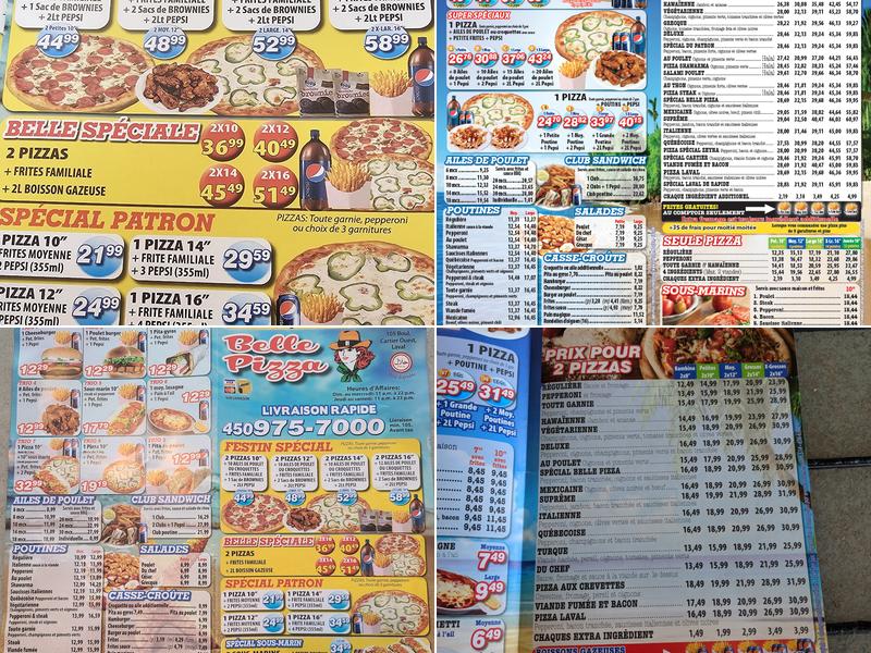 Belle Pizza - Cartier Menu