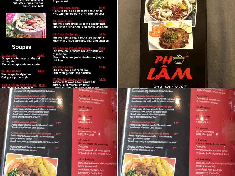 Pho Lam Menu