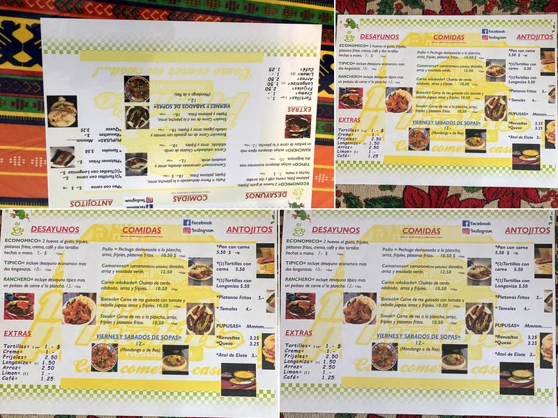 Marché y Restaurant Mi Pueblito Menu