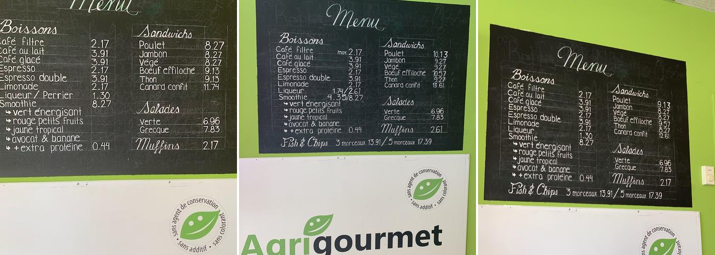 Agrigourmet Menu