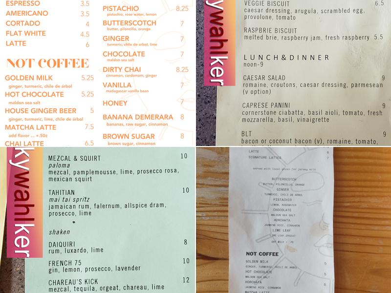 PROVIDER Coffee & Cocktail Lounge Menu