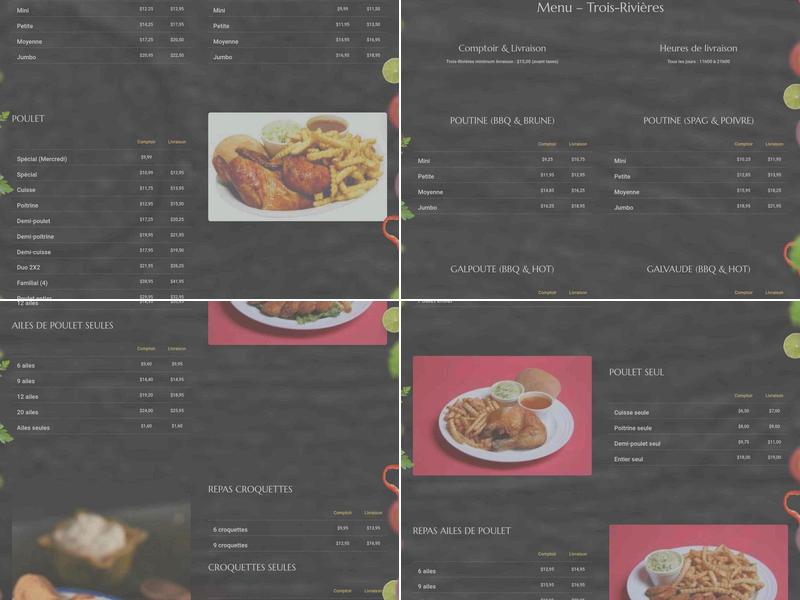 Rotisserie Ste-Cecile Des Chenaux Menu