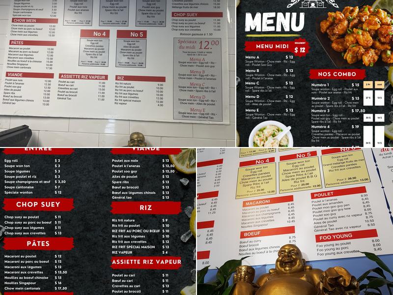 Restaurant Palais de Chine Menu