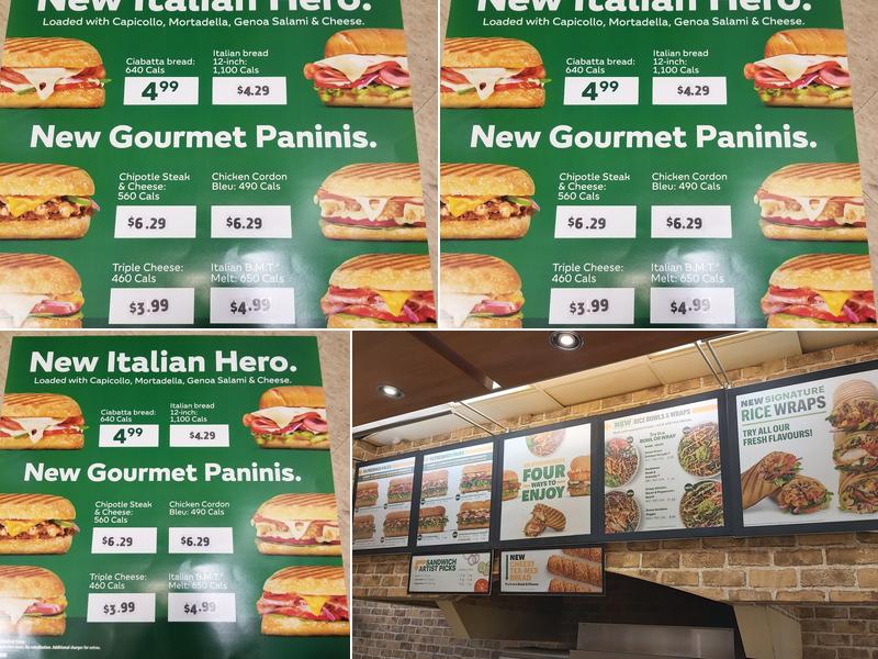 Subway Menu