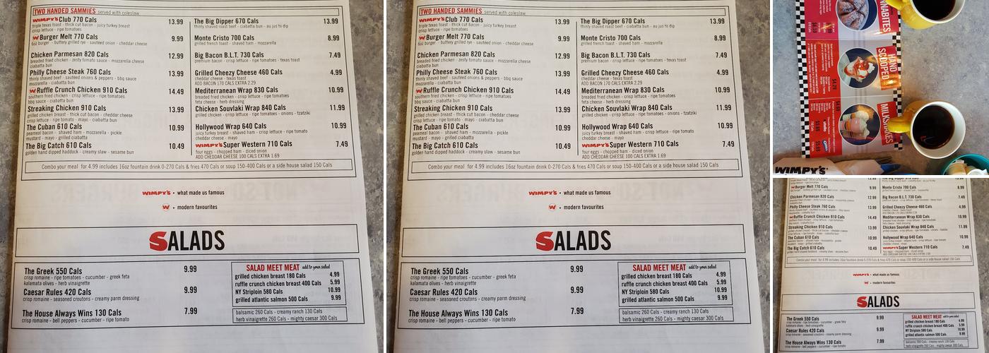 Wimpy's Diner Menu