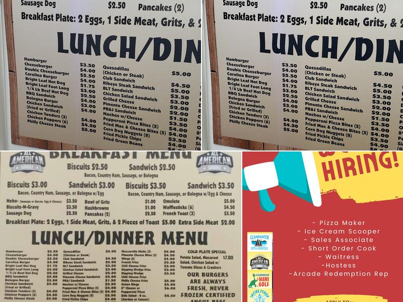 All American Griddle Menu