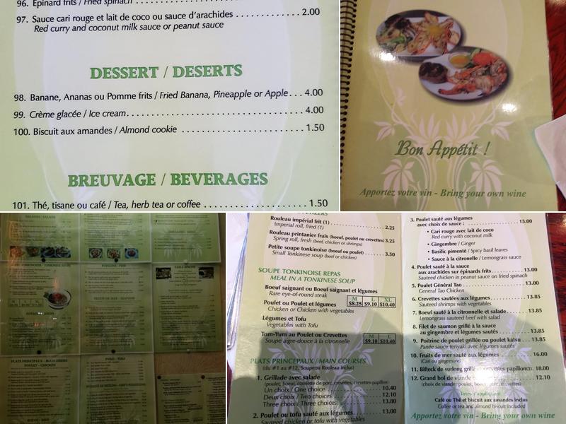 Pho An Nam Restaurant...fine cuisine asiatique Menu