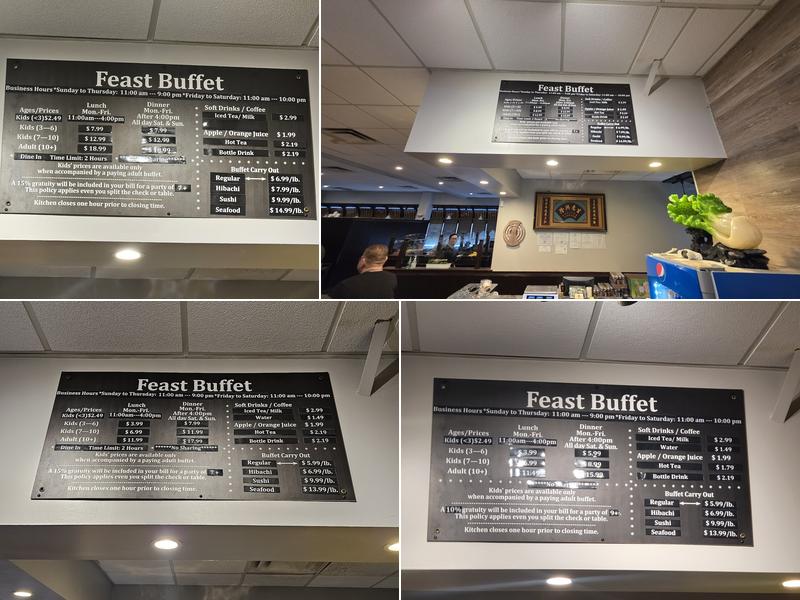 Feast Buffet Menu