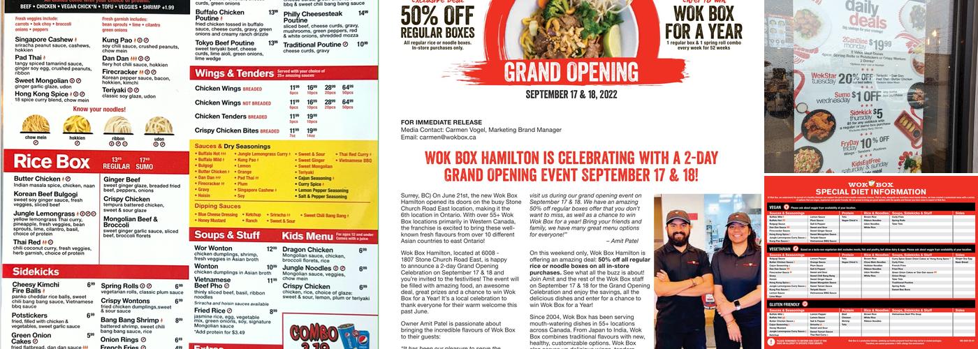 Wok Box - Barrie Menu