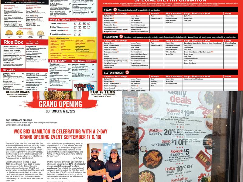 Wok Box - Barrie Menu