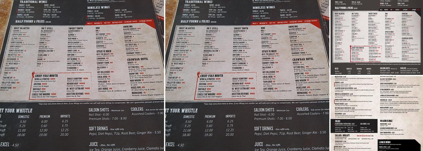 Ol' West Wing Menu