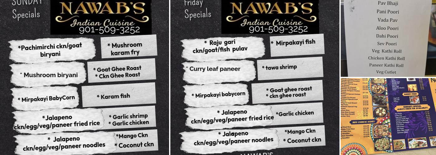 Nawab's Restaurant Menu