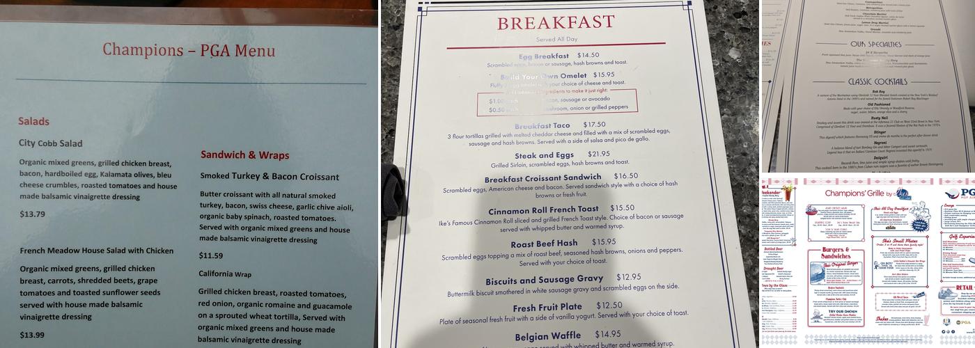 PGA Menu