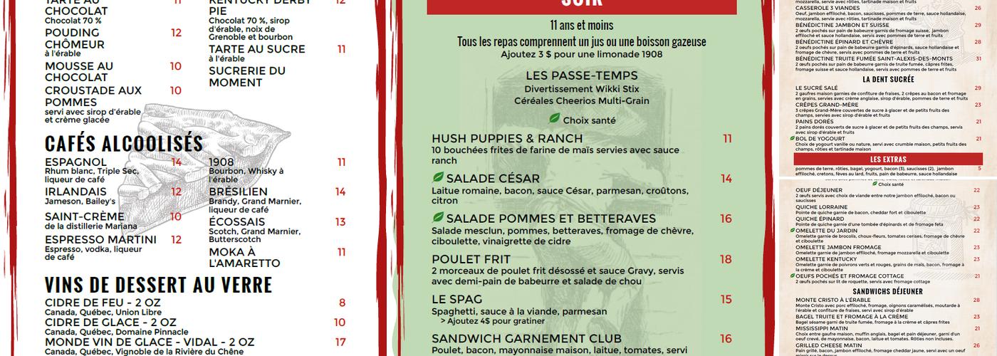 Resto-Bar Le Brasier 1908 Menu