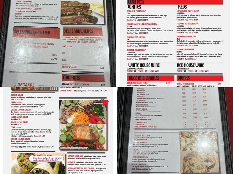 Benny’s All Day Menu