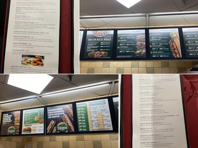 Subway Menu