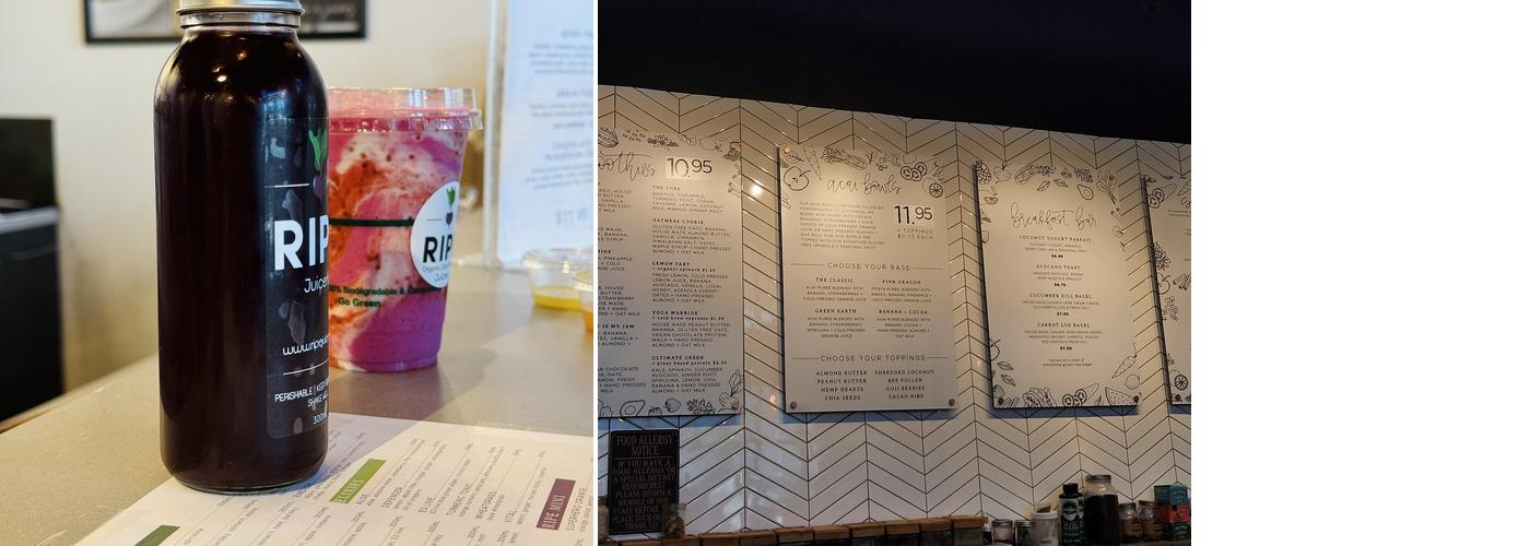 RIPE Juicery- King St Menu
