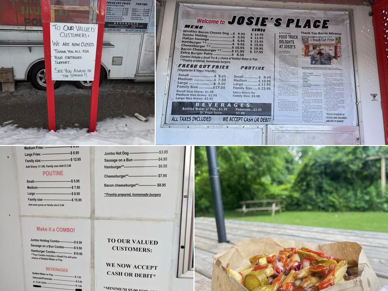 Josie's Place Menu