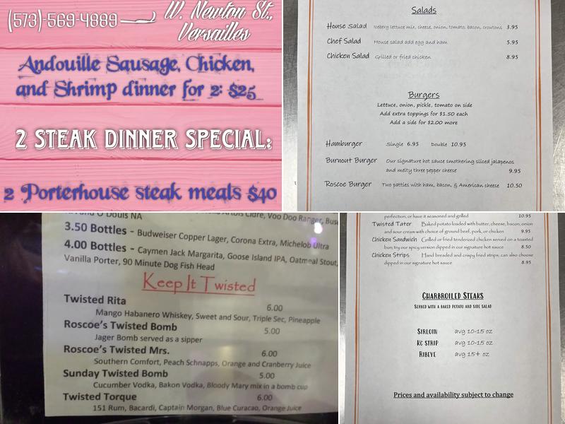 Roscoe's Twisted Fork Menu