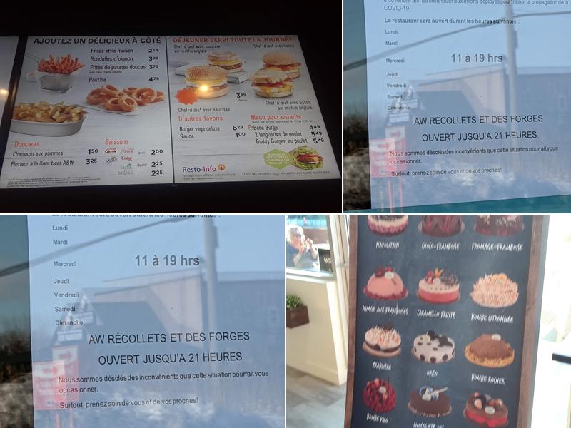 A&W Canada Menu