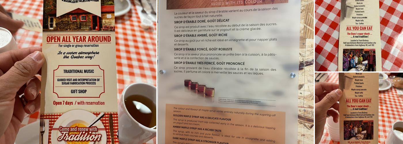 Cabane A Sucre Chez Dany Menu
