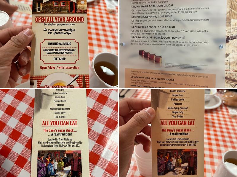 Cabane A Sucre Chez Dany Menu