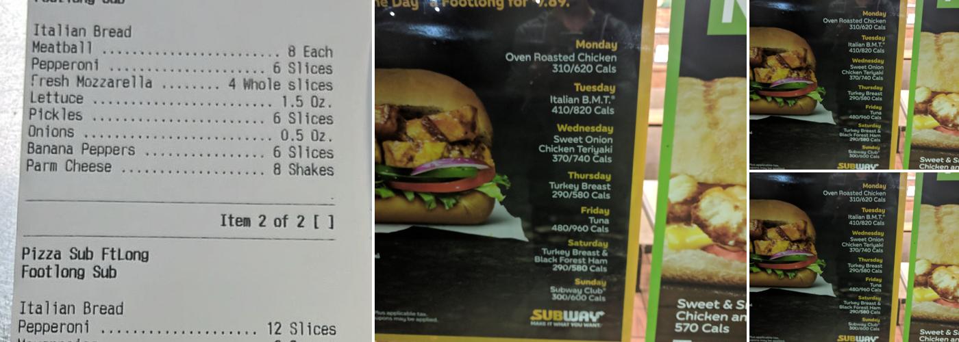 Subway Menu