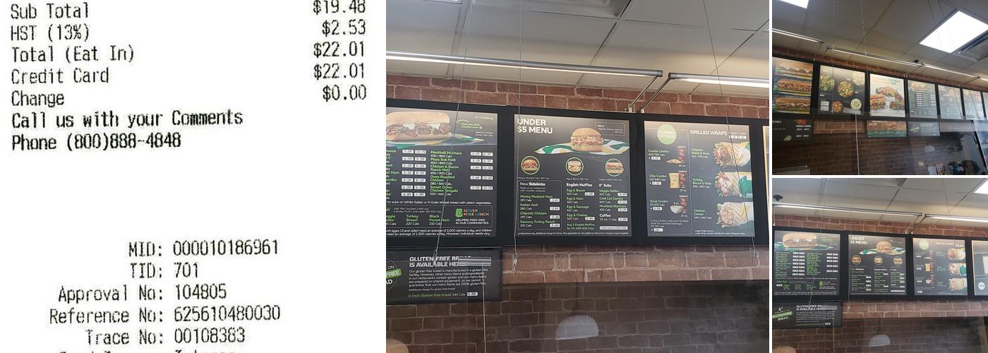 Subway Menu