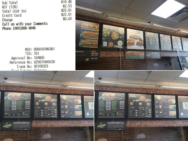Subway Menu