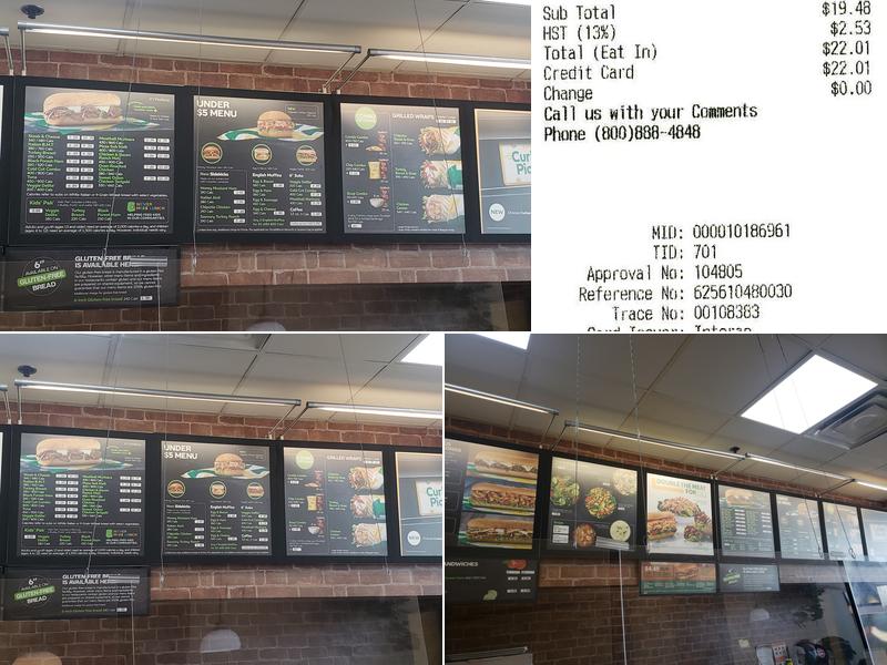 Subway Menu