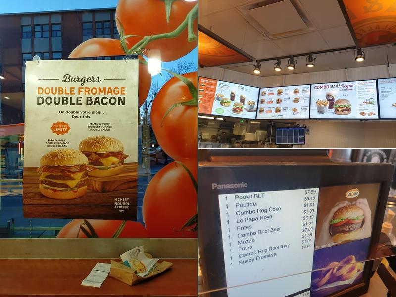 A&W Canada Menu
