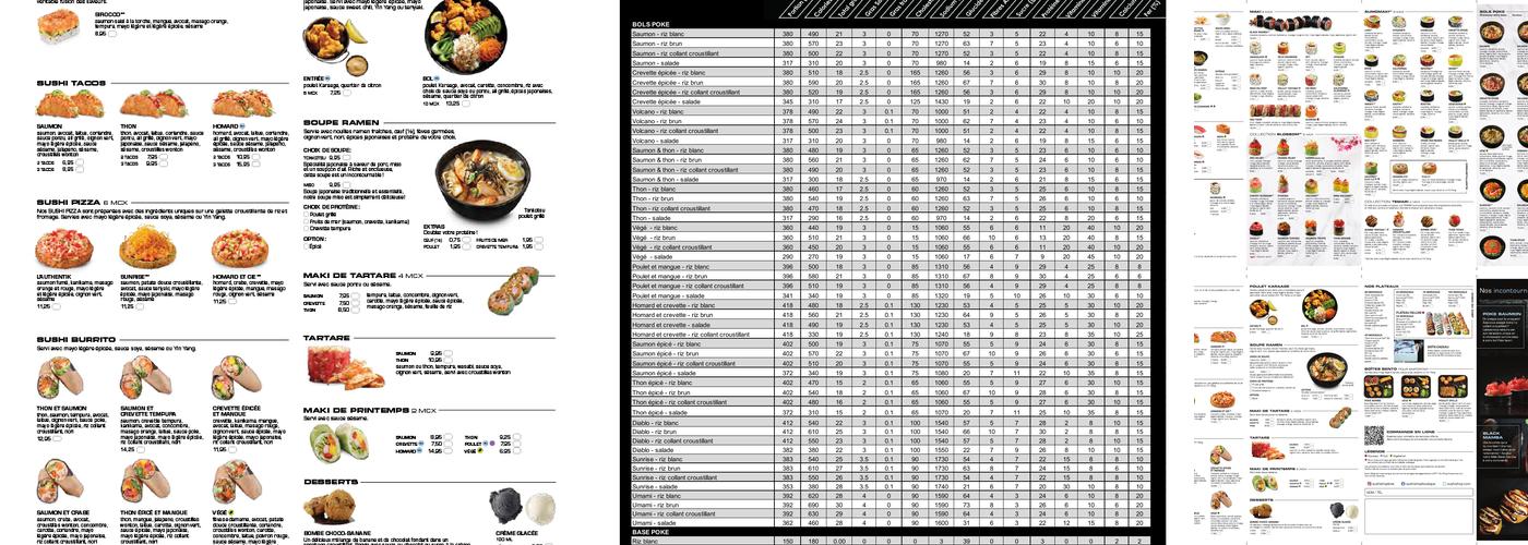 Sushi Shop Menu