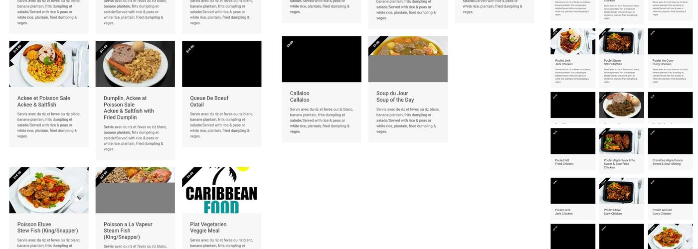 Caribbean Food Factory Menu