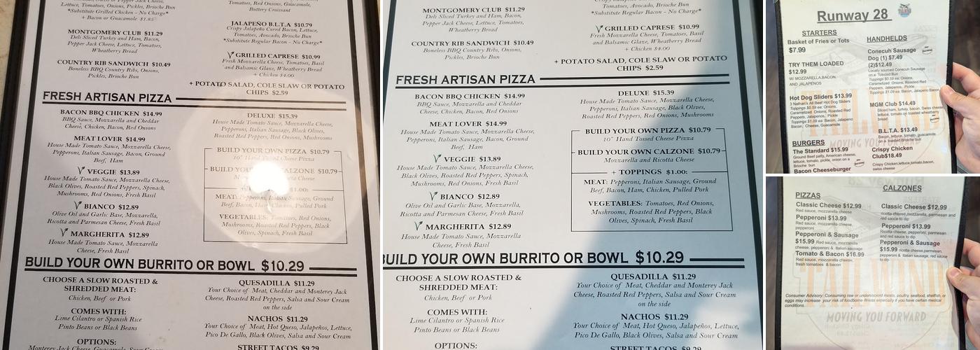 RUNWAY 28 Menu