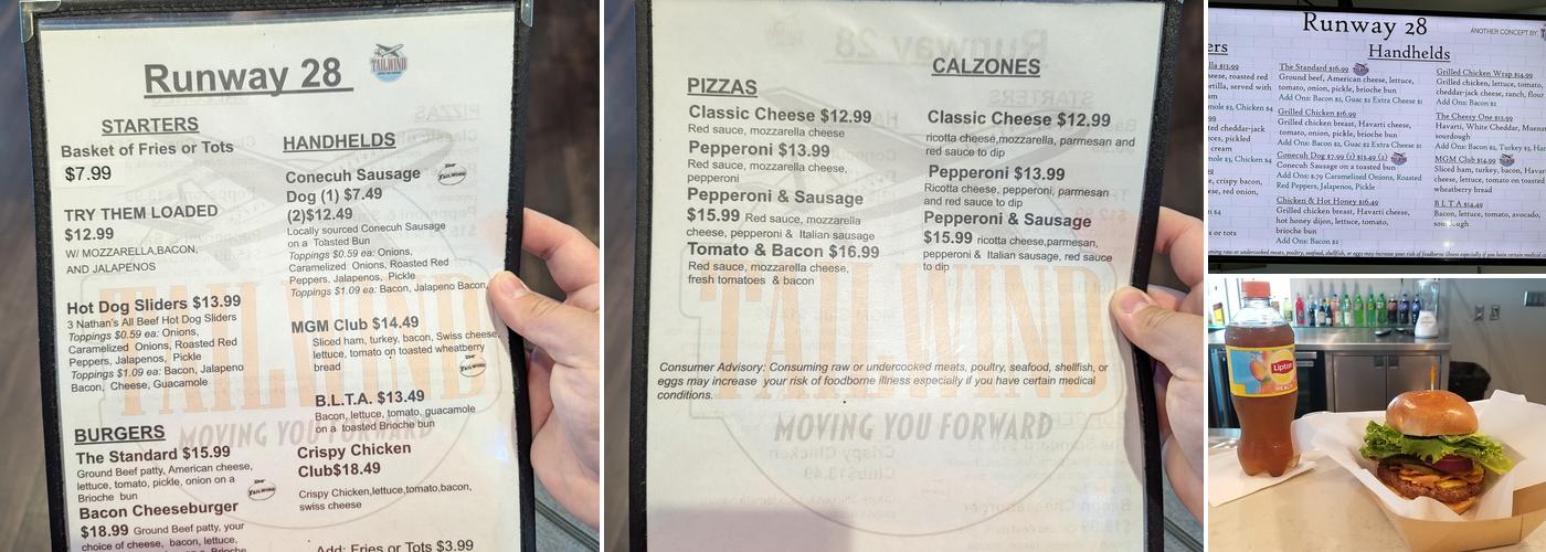 RUNWAY 28 Menu
