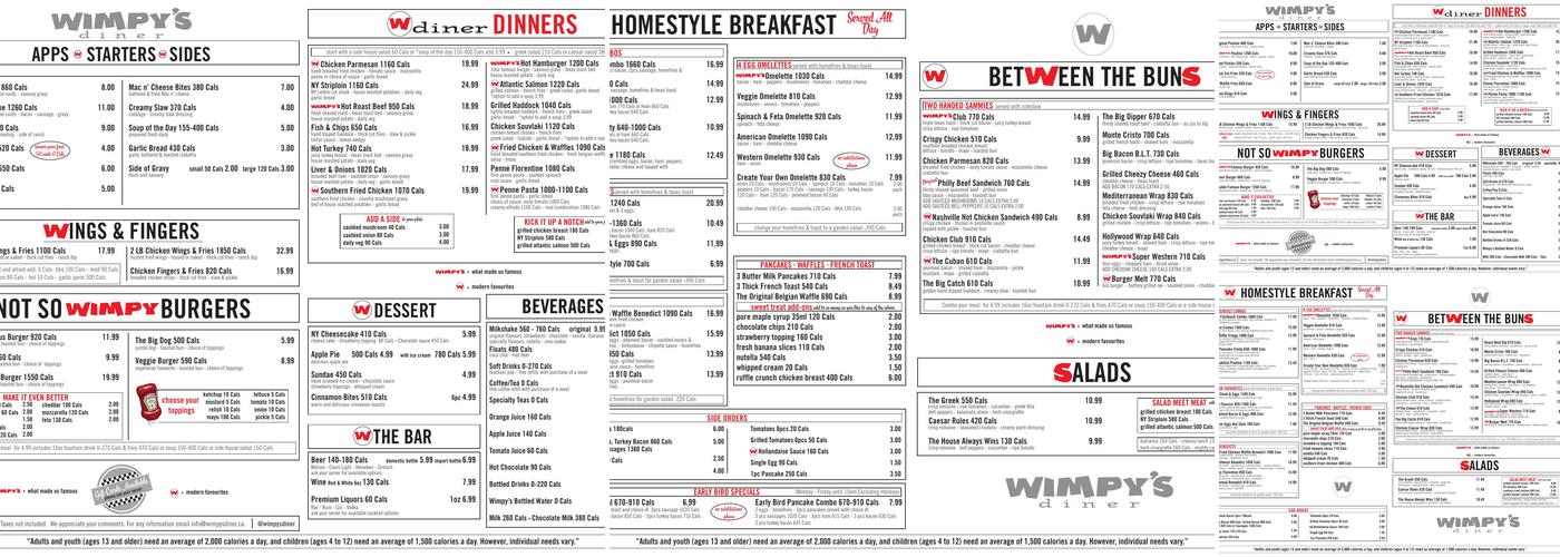 Wimpy's Diner Menu