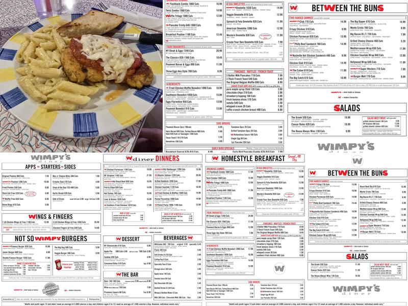 Wimpy's Diner Menu