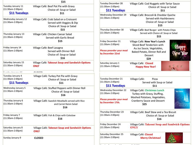 Martin’s Restaurant Menu