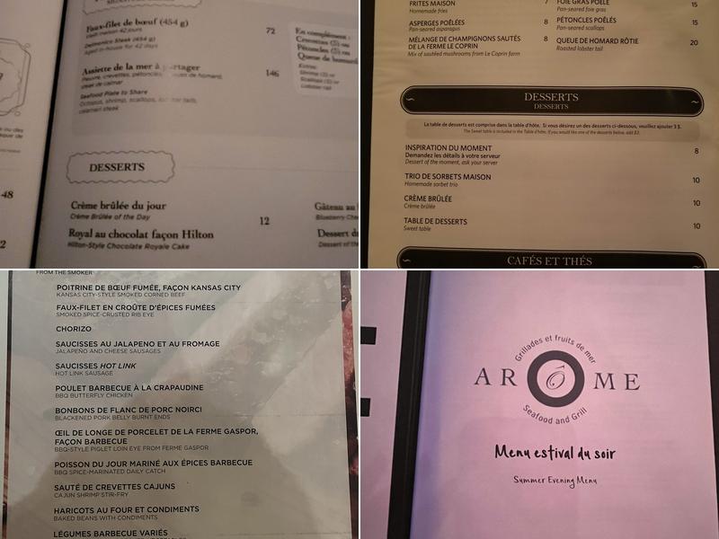 Arôme Menu