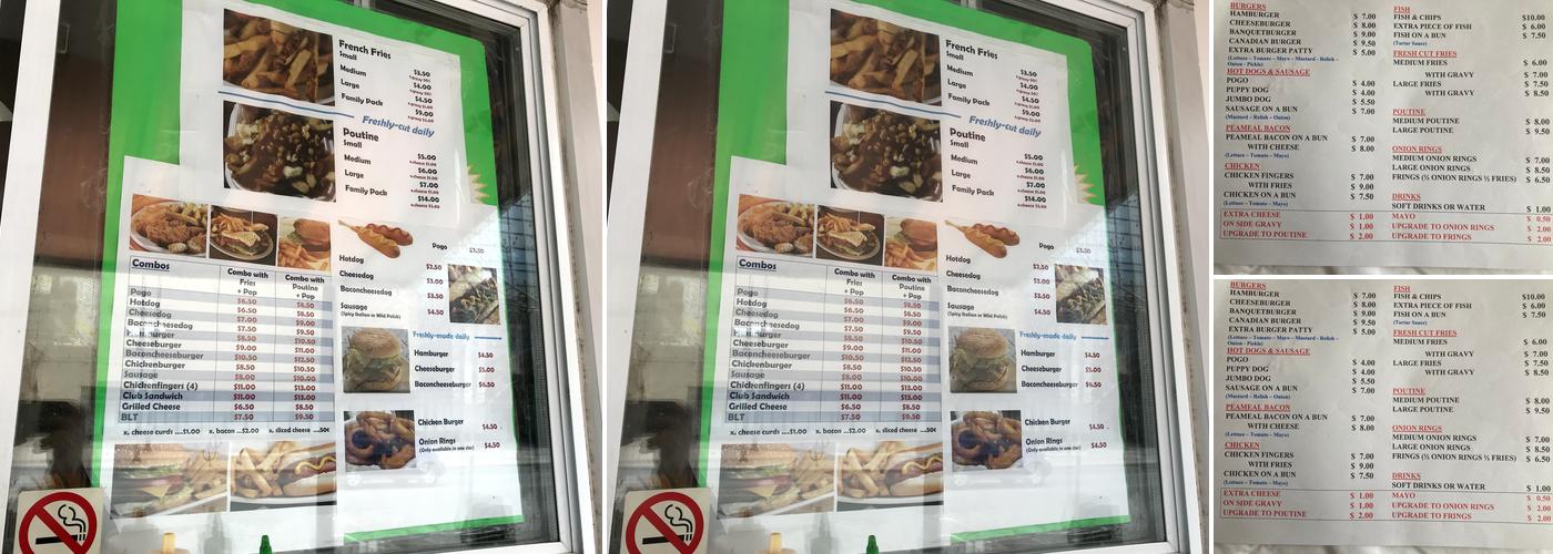 Jack’s Chip Truck Menu