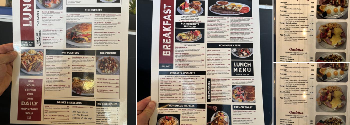 Fontenelle Diner Menu