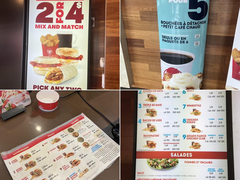 Wendy's Menu