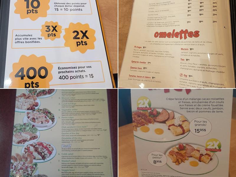 Cora Déjeuners et dîners Menu