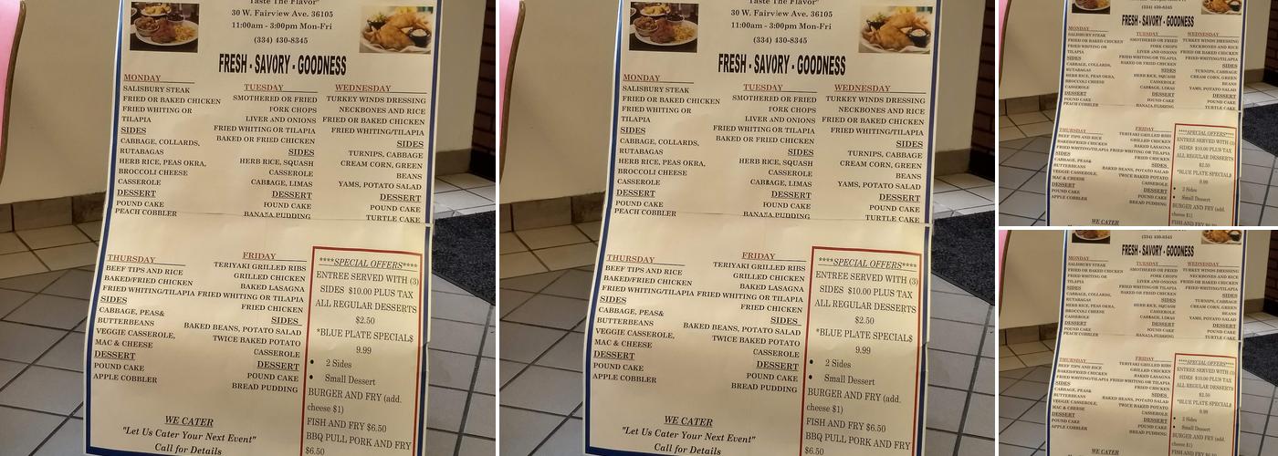 Connie Bs kitchen Menu