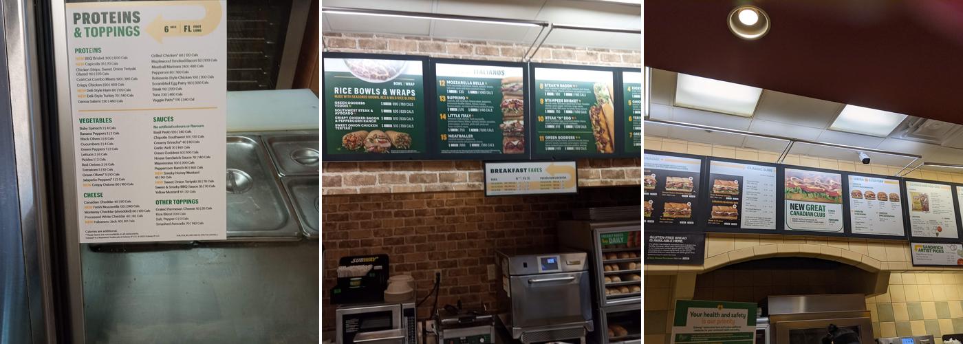 Subway Menu