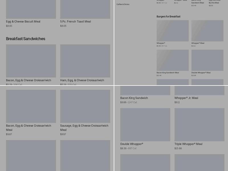 Burger King Menu