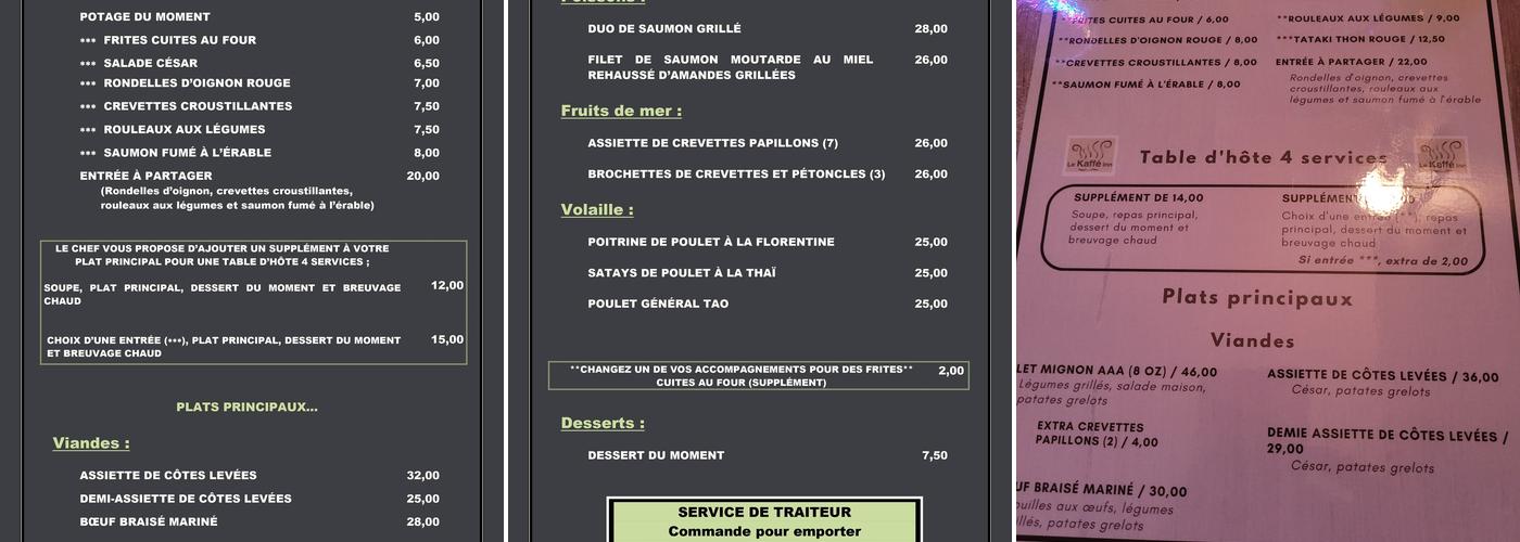 Le Kaffé Inn Menu