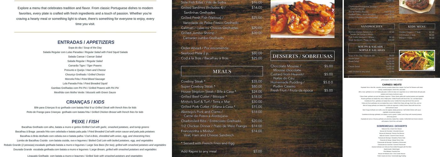 Minho Restaurant & Catering Menu