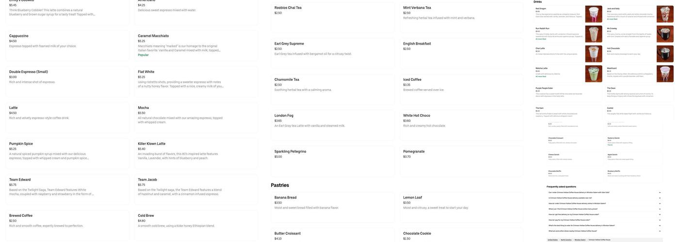 Other Suns Coffee Shop Menu